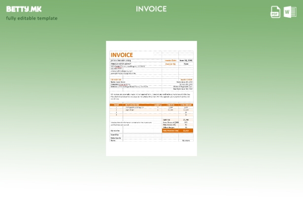 Модерен стил на примерок за агенциска фактура шаблон